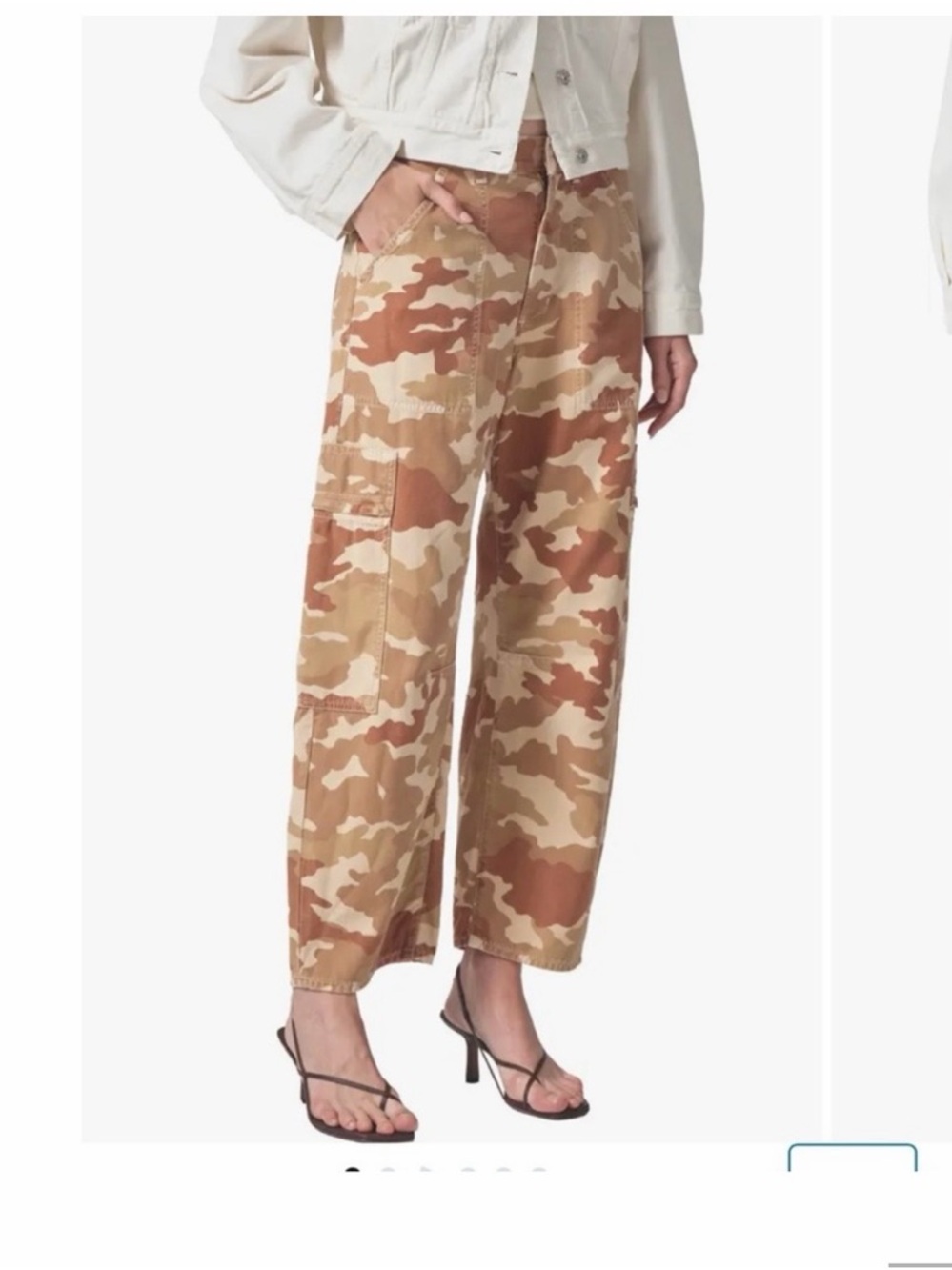 Citizens of Humanity Marcelle Cargo Barrel Leg Pants in Sand Camo (size 28)